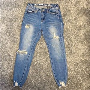 Ripped skinny jeans!